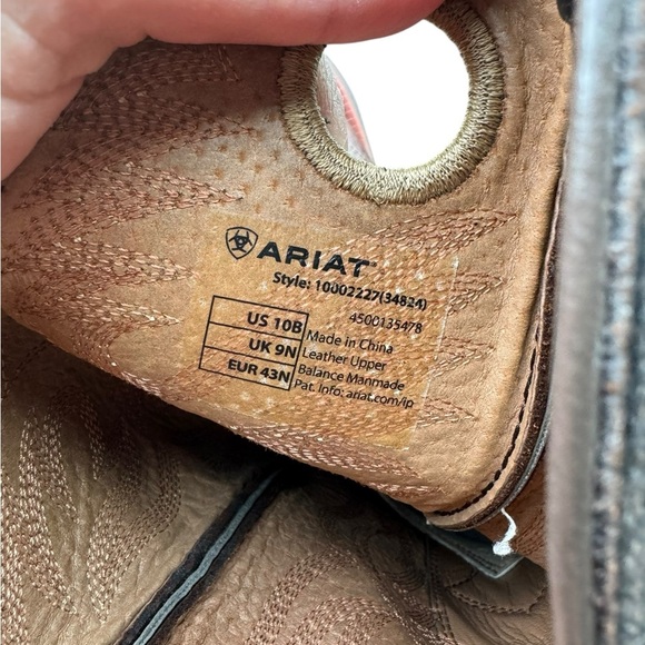 Ariat Workhog Pull-On Western Boots Men’s 10B Square Toe Cowboy Leather Brown - Picture 6 of 11